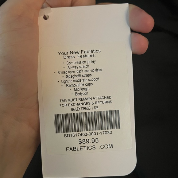 Fabletics black bodycon “workout” mini dress with built in bra - Picture 3 of 3